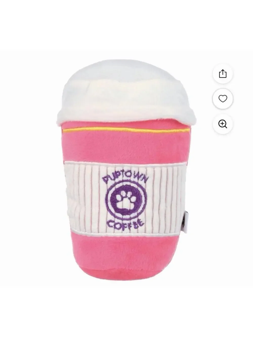 Posh Paws Plush Dog Toy Puptown Coffee Pink Pet Toy Soft Chew